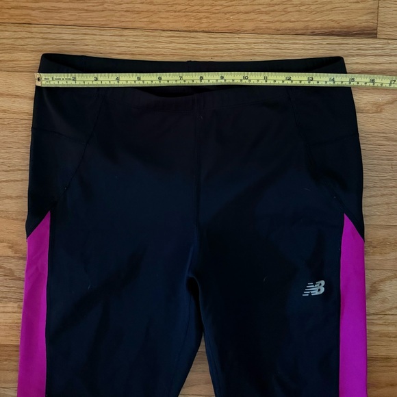New Balance Leggings Black Pink Purple Dry Fit Running XL - Picture 3 of 11